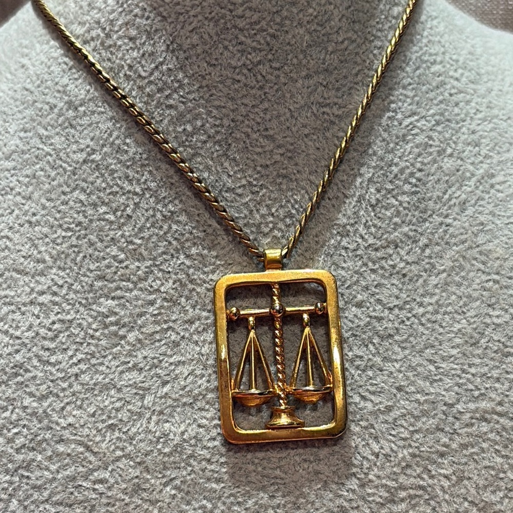 Avon Jewelry Gold Libra Necklace